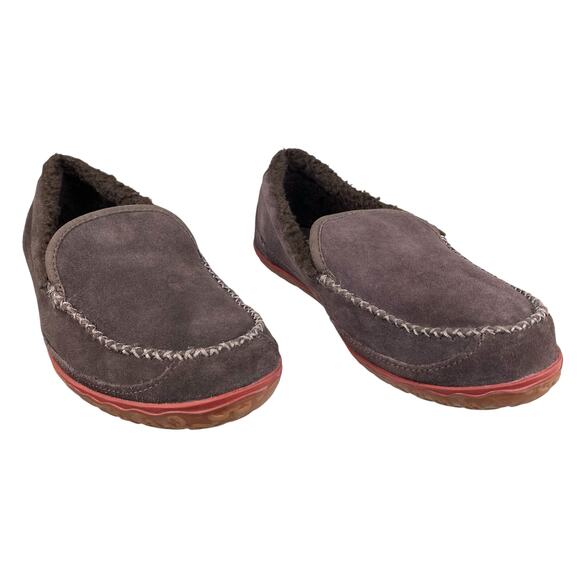 L.L. Bean Men’s Mountain Brown Suede Shearling Slippers Size US 10 - Picture 5 of 10